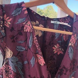 Deep v-neck floral romper (urban outfitters)